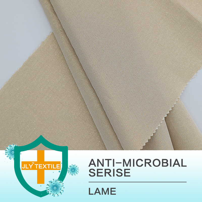 JLY 100%Polyester Lame ANTI-MIICROBIAL Fabric Yellow