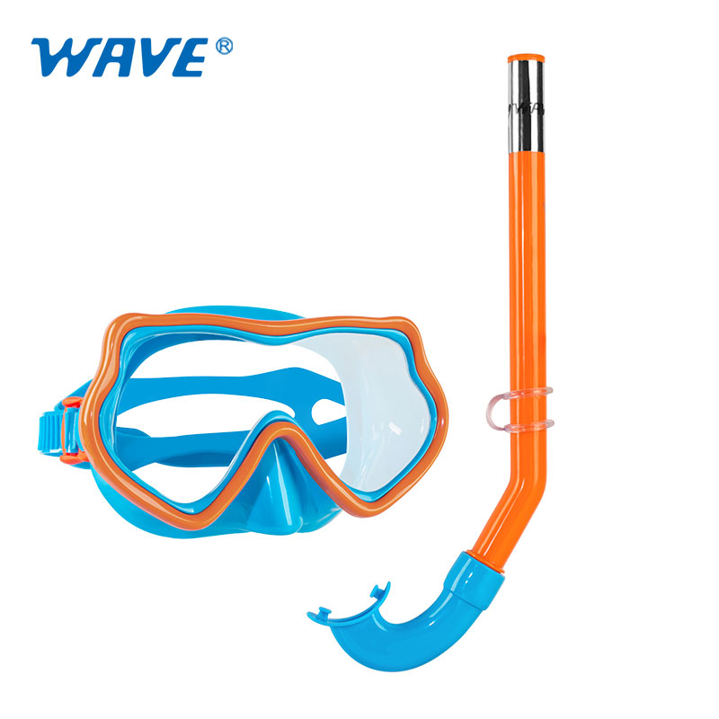Easy adjustable soft strap kids diving mask snorkel set underwater diving equipment