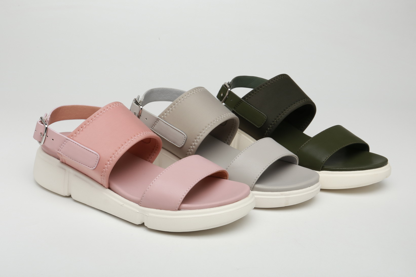 CAMIDYSS2021 women's sandal thick sole with lycra sport pu strap sandal