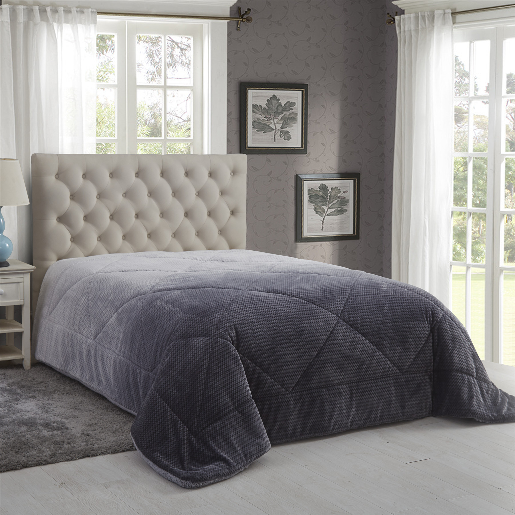 100% polyester color gradient popcorn comforter