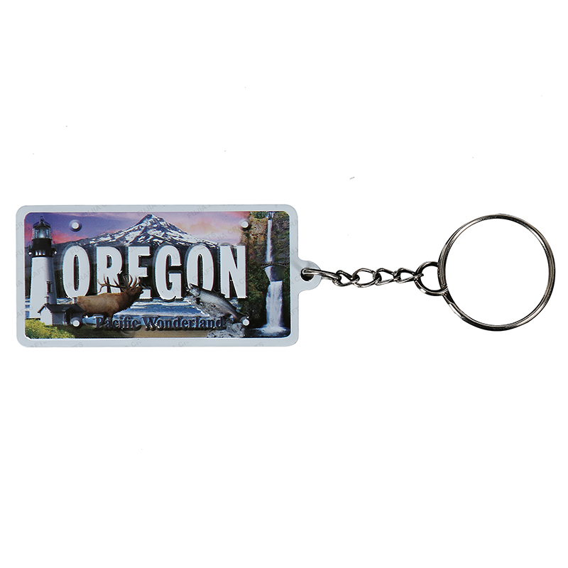 Wholesale Custom Souvenir Promotion Design Printed 3d embossed Aluminum TIN Metal Double side Keyring