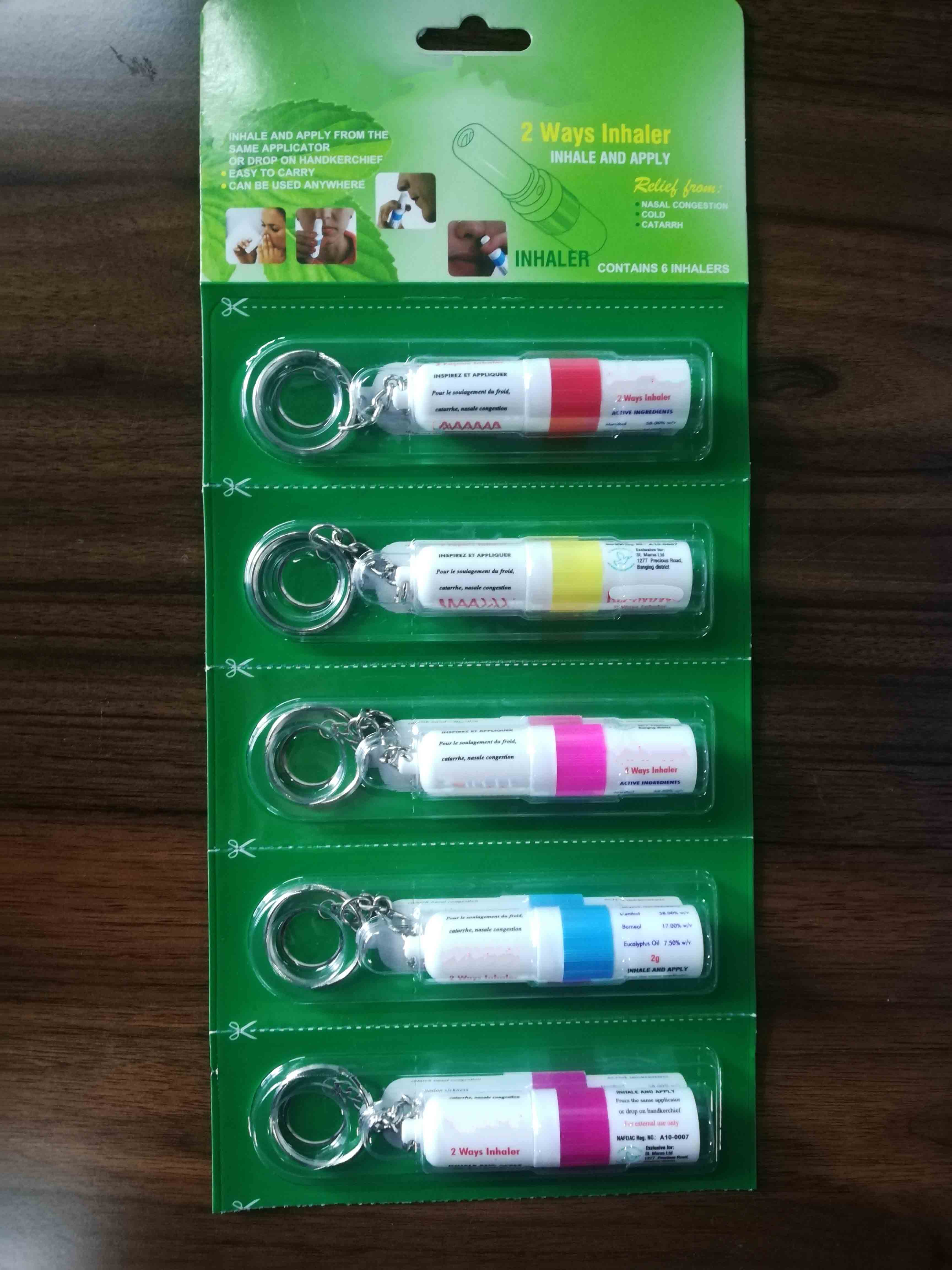 2 in 1 NASAL INHALER with keychain-6 pcs/card