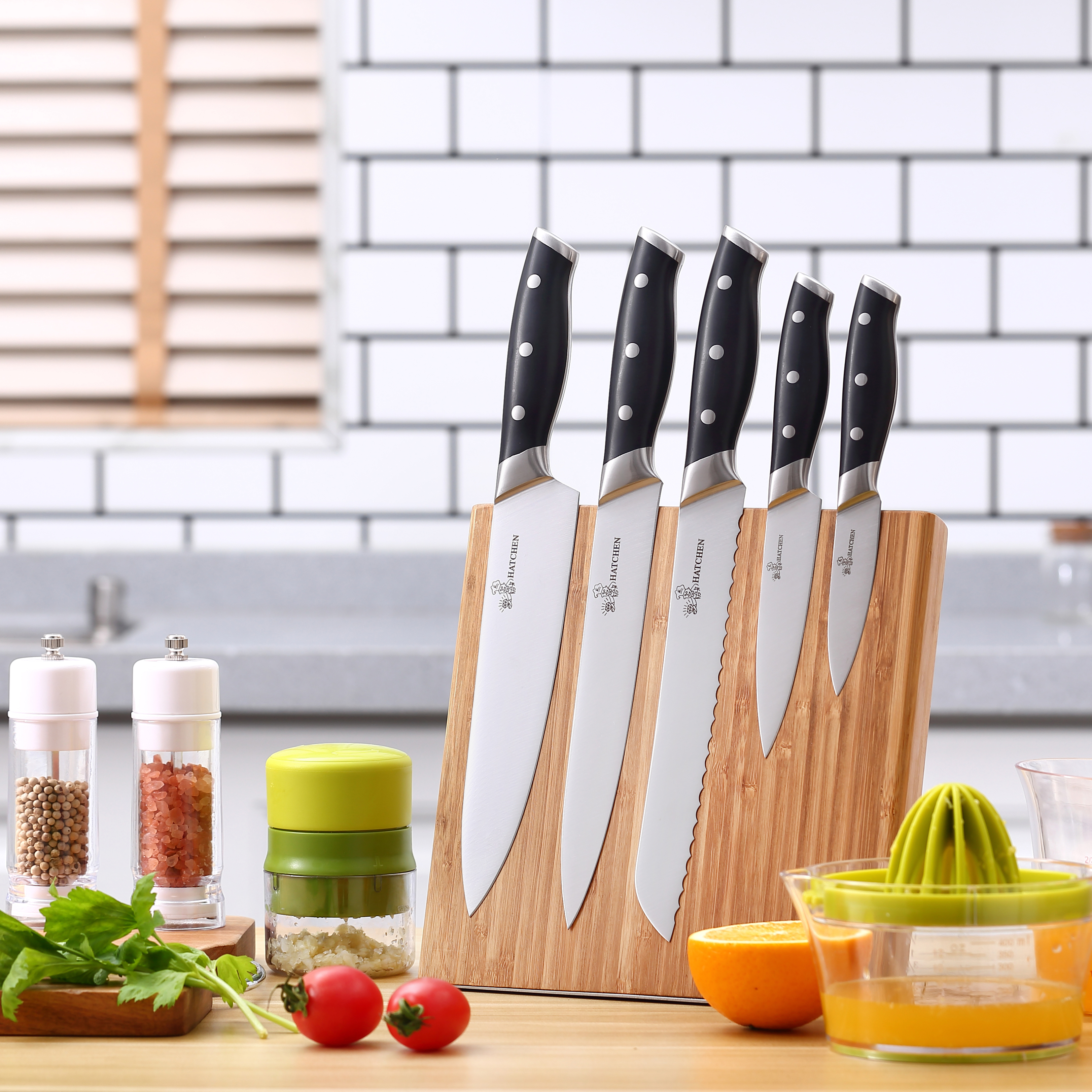 HY02 6pcs ABS handle kitchen knife set
