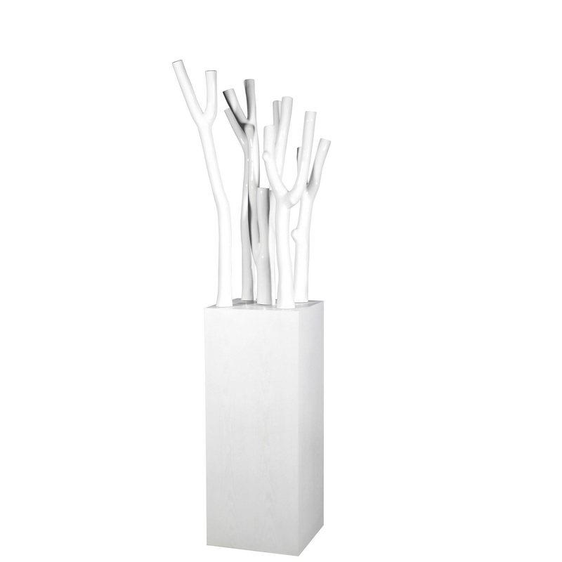 Poly-resin Sculpture/ White Standing Branch Statue