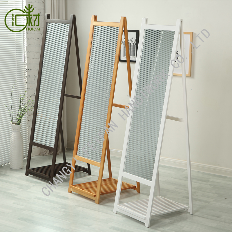 HUICAI free standing full length mirror with shelf for storage