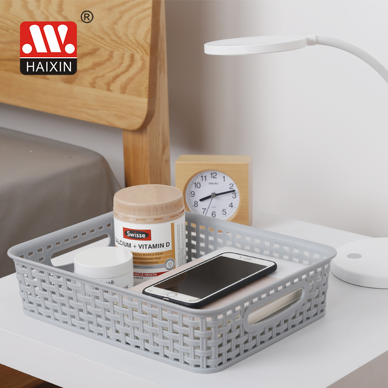 Amazon new design plastic woven Design Storage Basket BPA Free Plastic