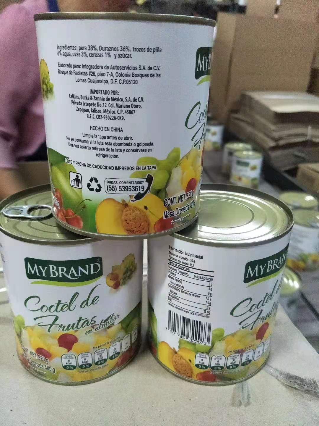 canned fruit cocktail; canned fruit