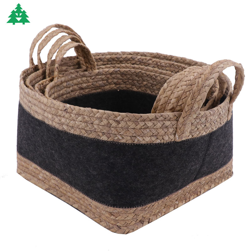 Storage basket, felt basket, felt basket with water hyacinth