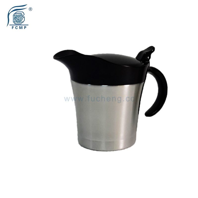 Stainless Steel kitchenware Gravy and Sauce Boat Double Wall Gravy Boat With Spout & Lid