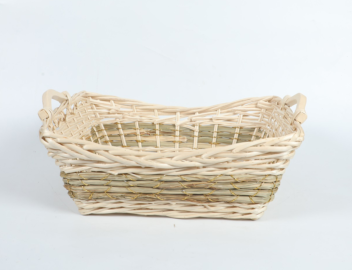 Kingwillow wholesale handweave RECT. gift wicker storage fruit basket tray storage tray