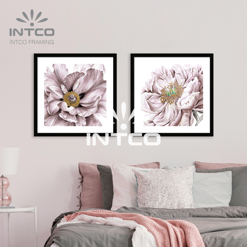 Framed Art Set-Single Pink Chrysanthemum