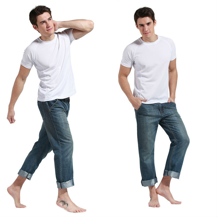 Men's white crew-neck t-shirts