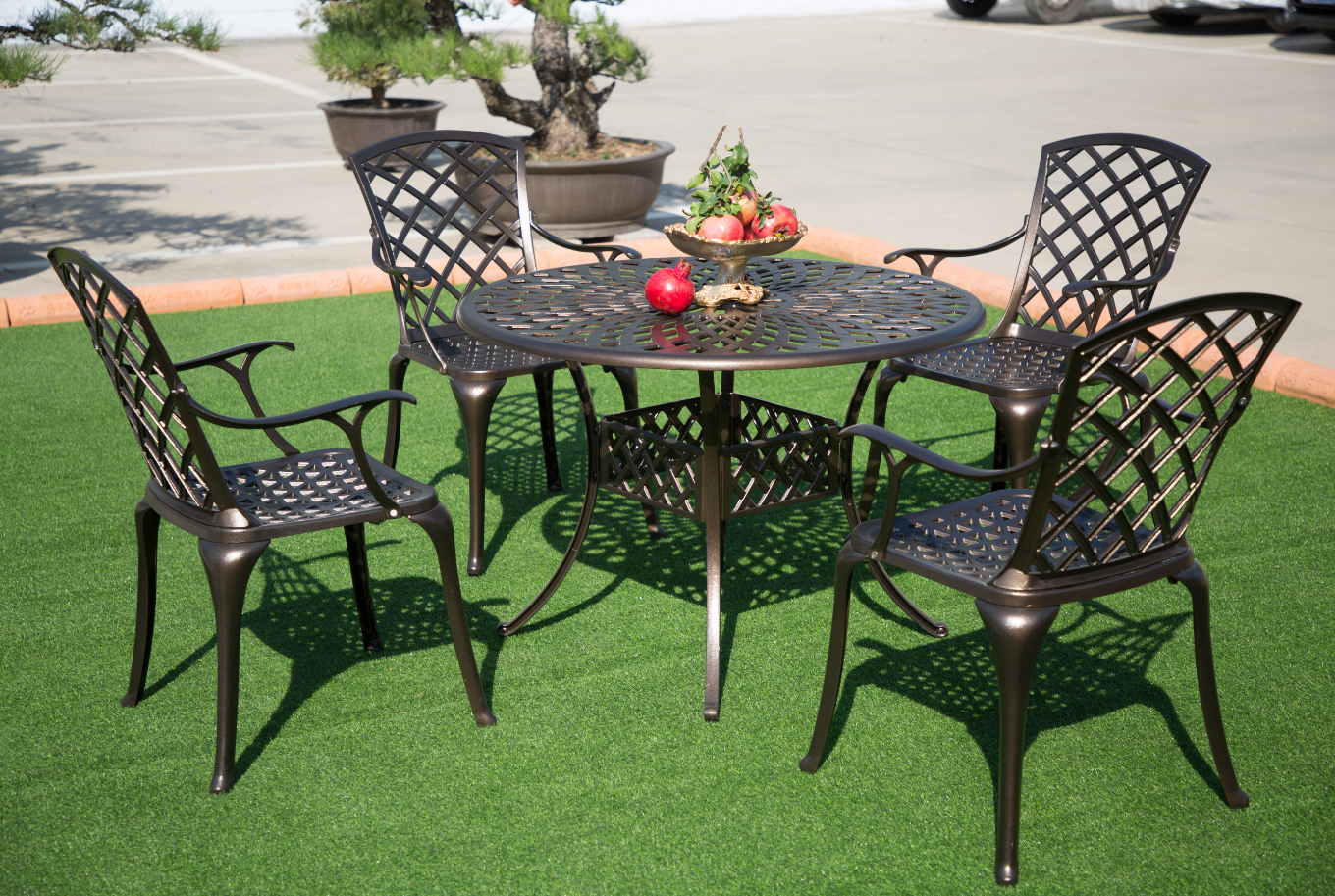 Cast Aluminium 5 pcs dining set