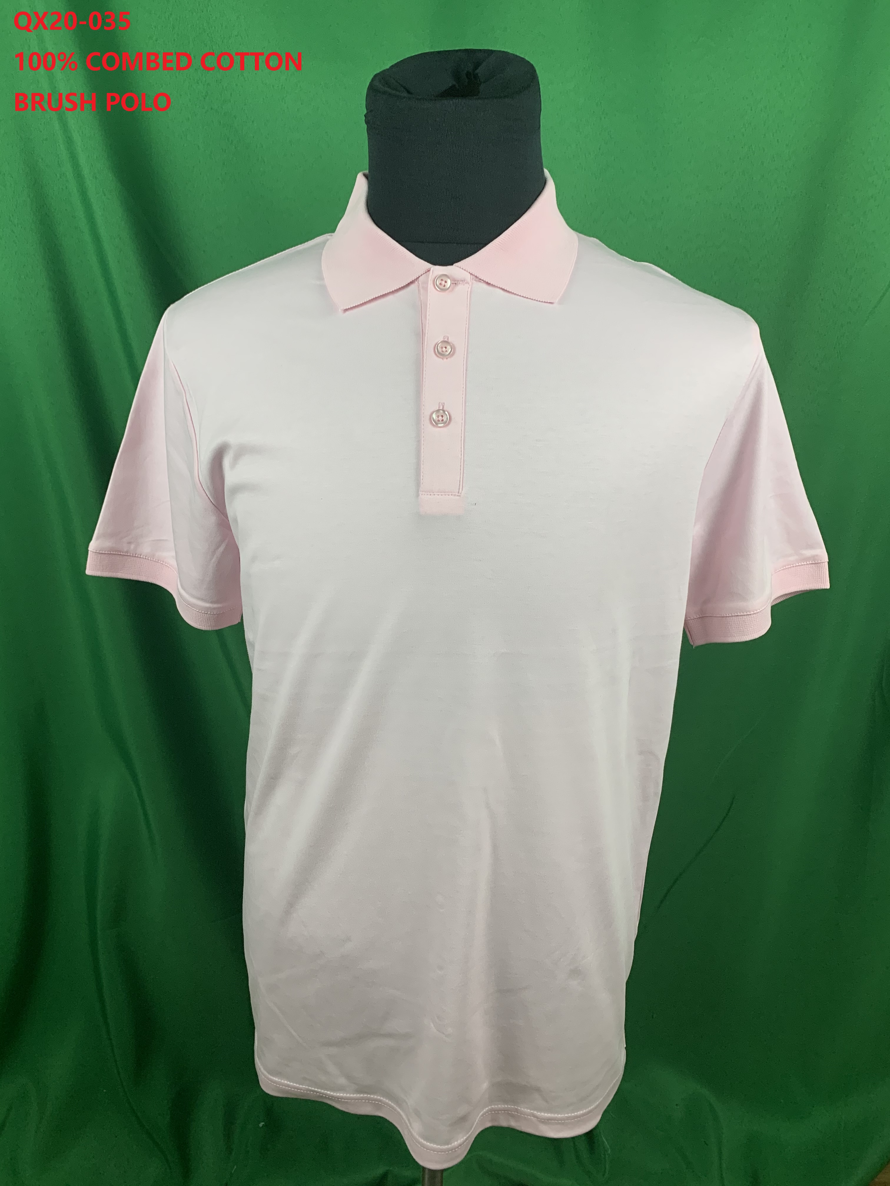Qx20-035 100% Combed Cotton Brush Polo