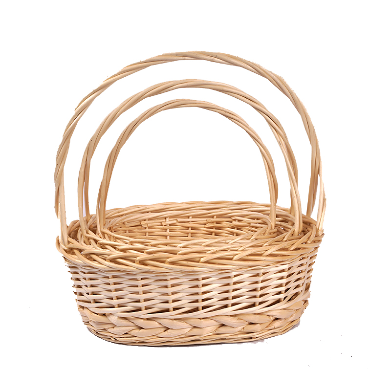 1ACustomize Wholesale Willow Gift Packing Handmade Woven Fruit Storage Christmas Natural Wicker Basket Cheap Handmade bamboo Willow Best Sellers recycle wholesale reusable shandong qingdao linyi linshu