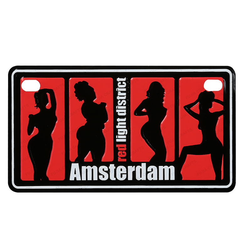 Amsterdam Wholesale Custom Souvenir Home Decor Promotion Design Printed 3d embossed Aluminum TIN Metal Fridge Magnet