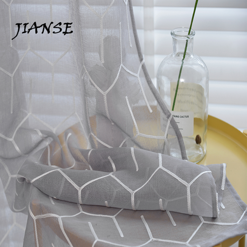 CURTAIN E8273 Luxury Dolly Sheer Embroidery Window Curtain