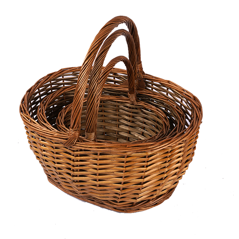 Customize Wholesale Willow Gift Packing Handmade Woven Fruit Storage Christmas Natural Wicker Basket