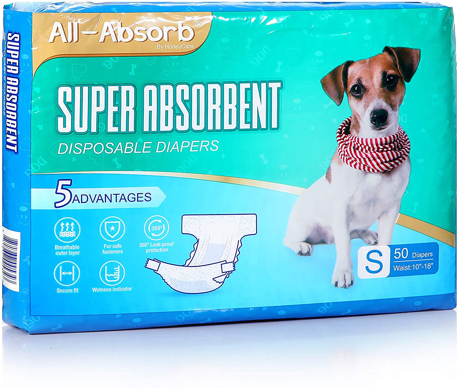 All-Absorb Dog Diaper, S, 50 Count
