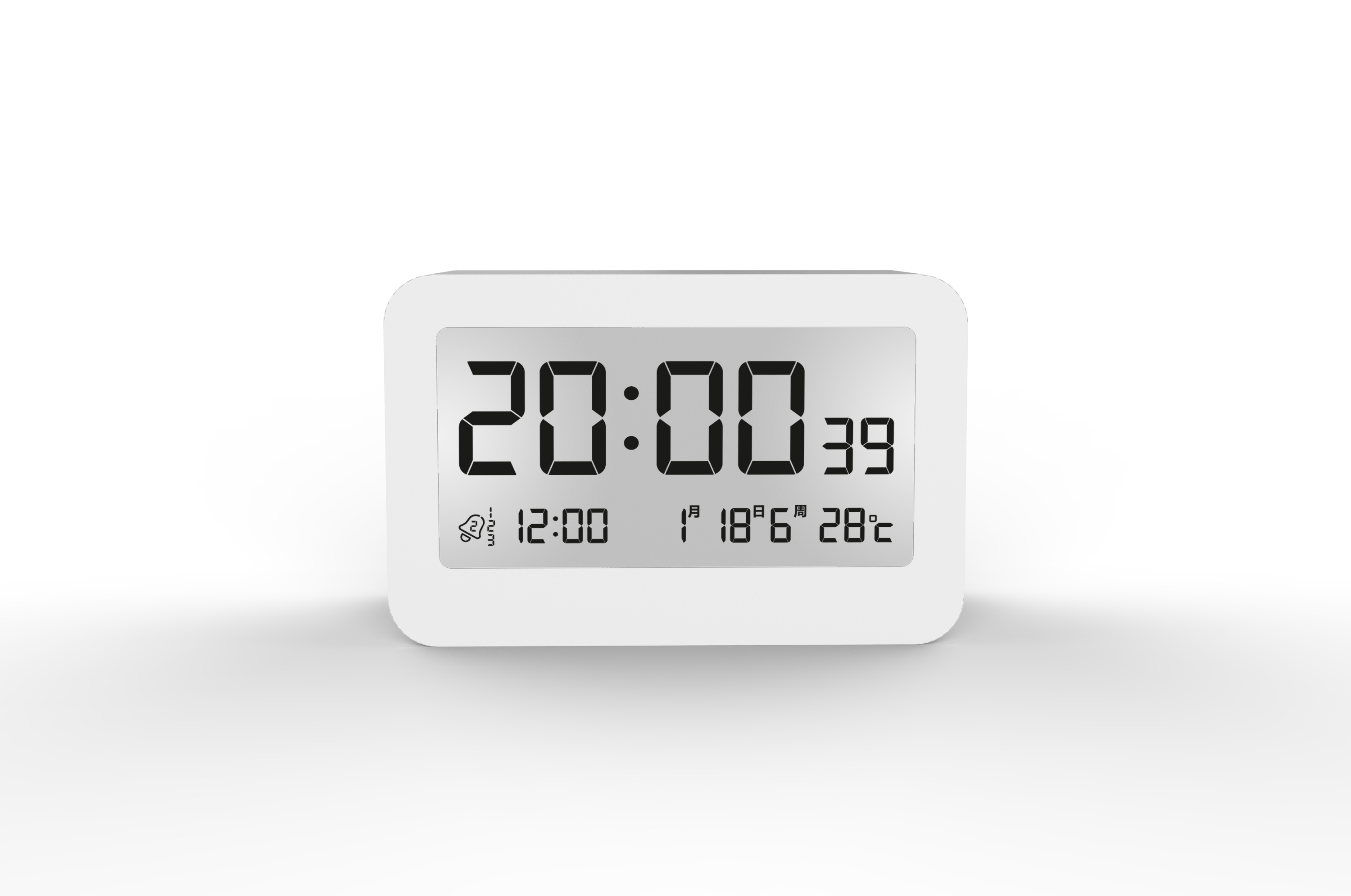 new design big display LCD clock with touch button S8839 with thermometer