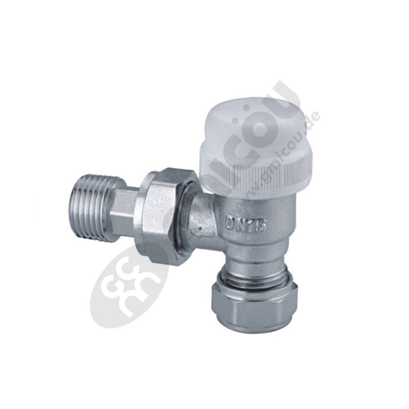 Angle automatic thermostatic valve with sliding connection