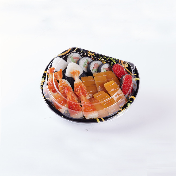 SM5-3103 Disposable Plastic Takeout Sushi Box with Clear Lid