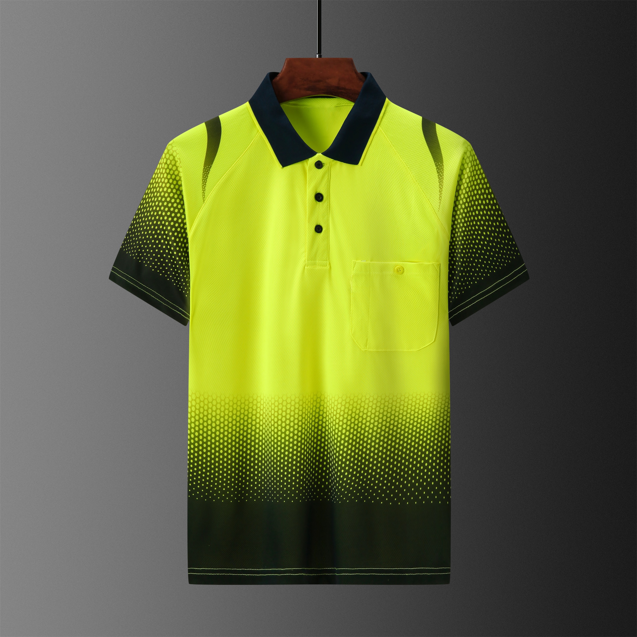 Men's short sleeve HIVIS polo shirt with sublimation printing