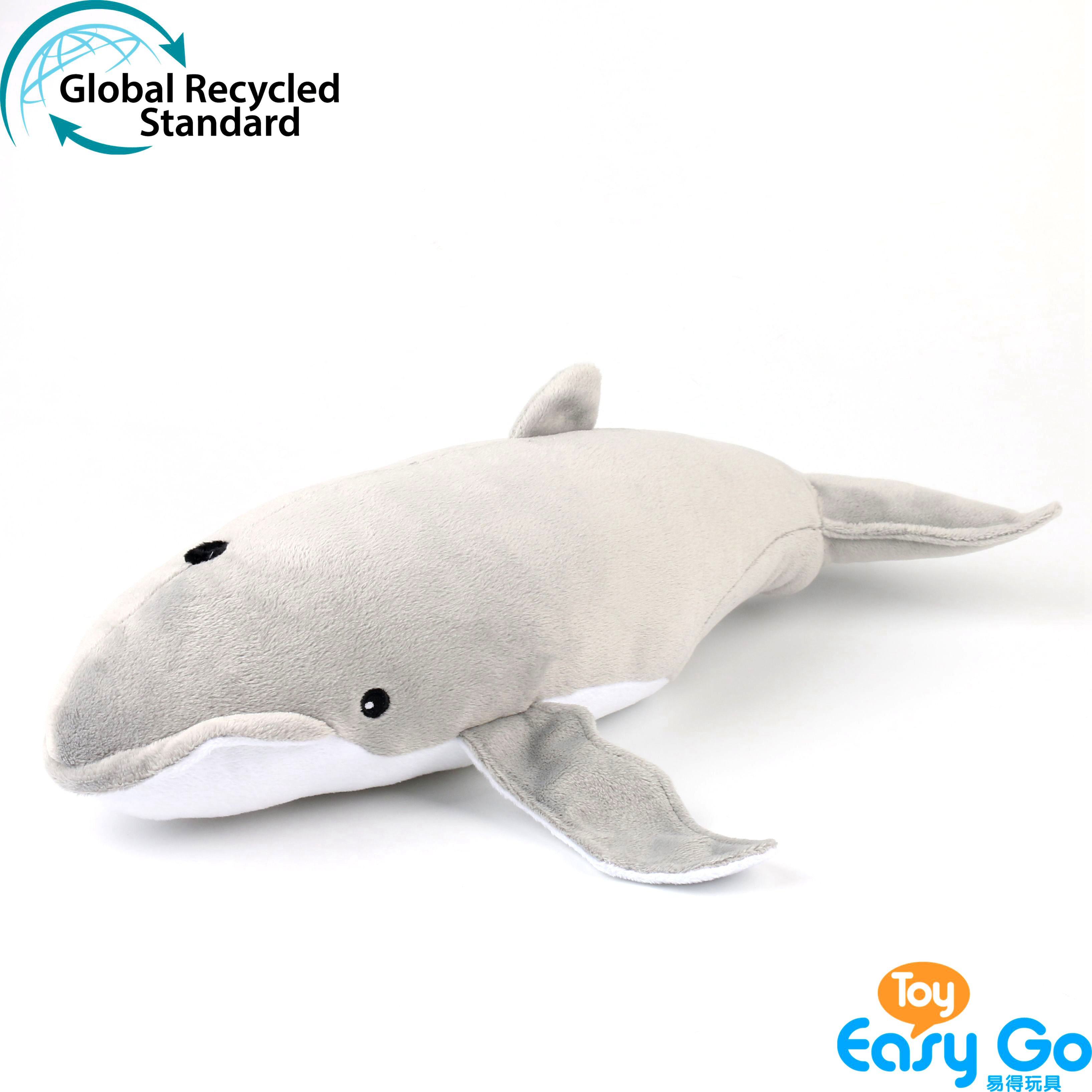 ECO-friendly 100% recycled sustainable plush soft stuffed sea animal blue whale toy
