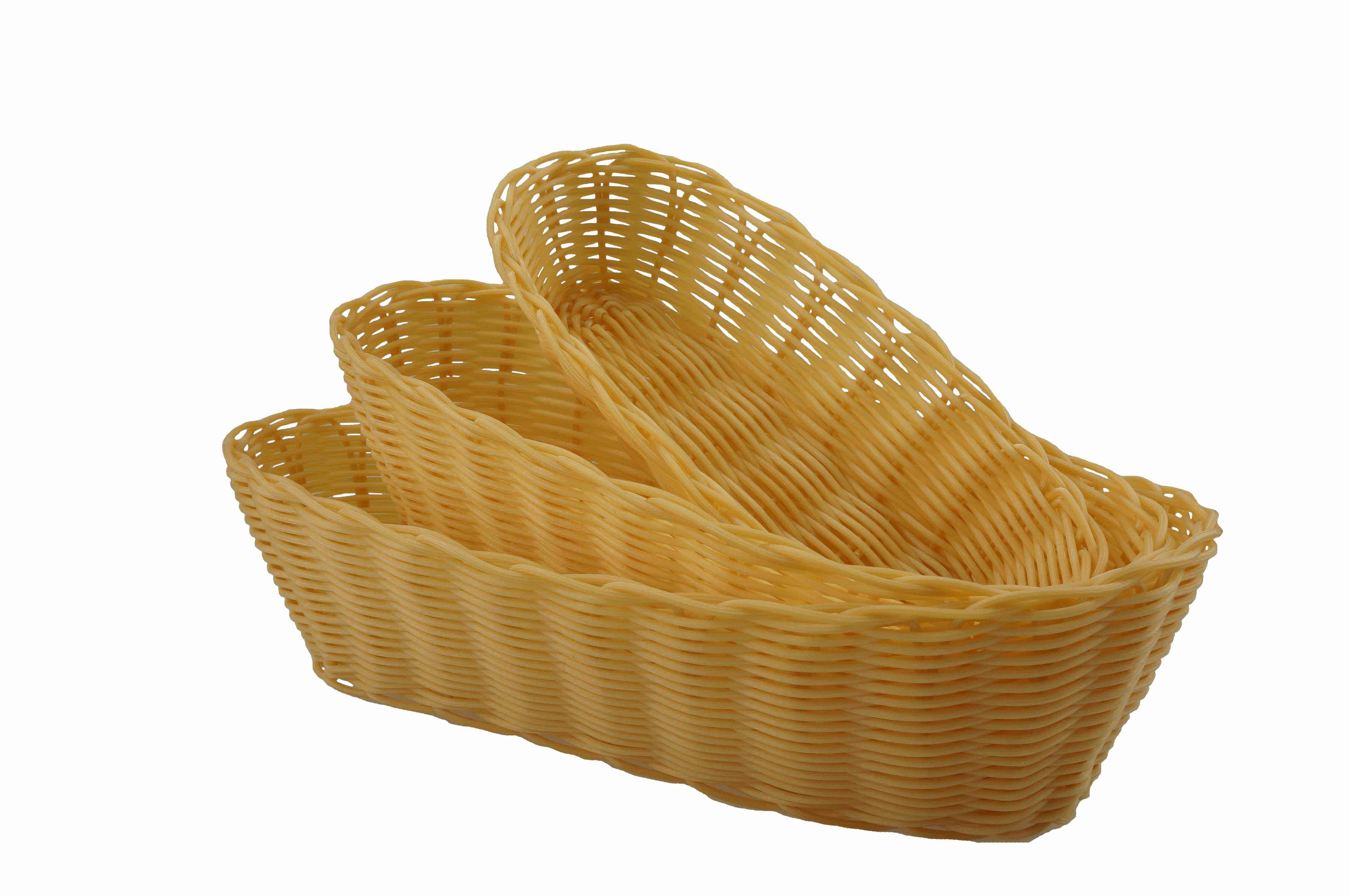Woven Hollow Plastic Basket- Oblong