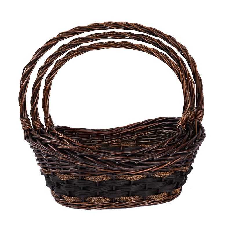 1ACustomize Wholesale Willow Gift Packing Handmade Woven Fruit Storage Christmas Natural Wicker Basket Cheap Handmade bamboo Willow Best Sellers linyi linshu Shandong