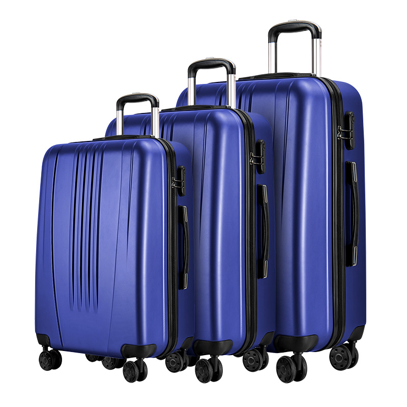 Customized ABS hard 3 piece New Mold Trolley Case hard shell Cabin travel suitcase luggage set trolley Bag