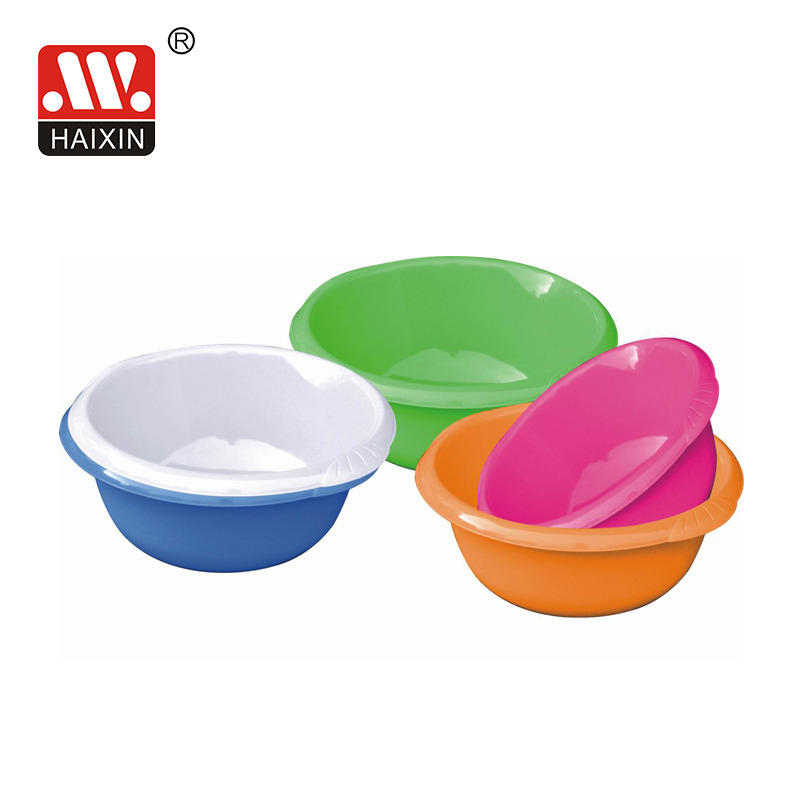 Haixin Plastic large bathroom round basin with handles 8676 bpa free plastic bathtub