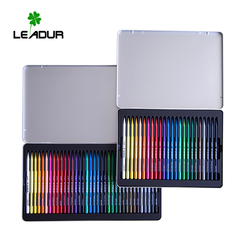 High-quality tin-box colored pencils without wooden pens, easy to color and smooth to the touch