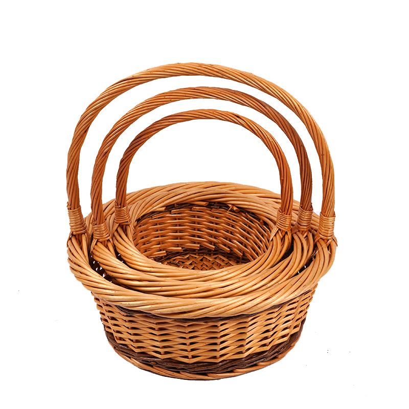 “Customize Wholesale Willow Gift Packing Handmade Woven Fruit Storage Christmas Natural Wicker Basket