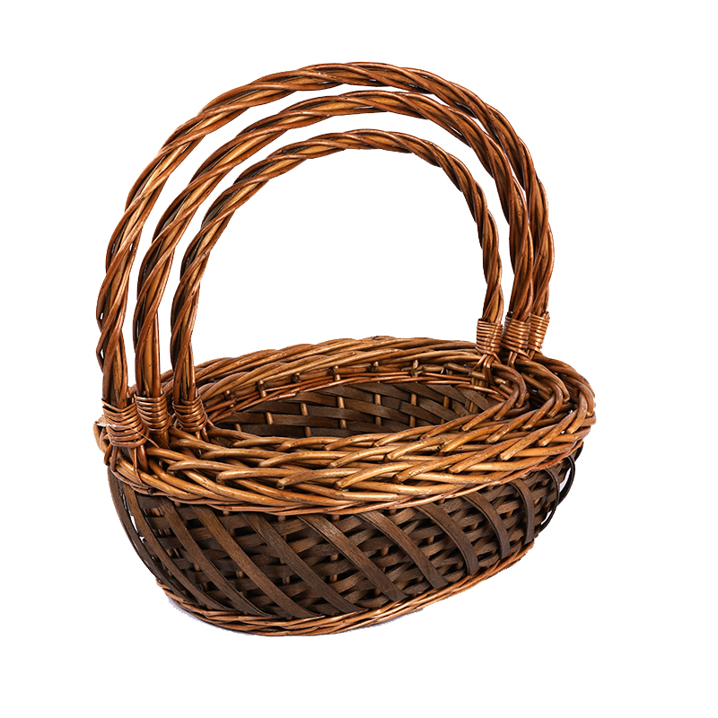 Customize Wholesale Willow Gift Packing Handmade Woven Fruit Storage Christmas Natural Wicker Basket