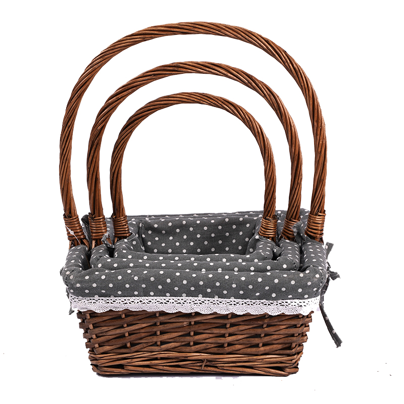 "1ACustomize Wholesale Willow Gift Packing Handmade Woven Fruit Storage Christmas Natural Wicker Basket Cheap Handmade bamboo Willow Best Sellers linyi linshu Shandong
