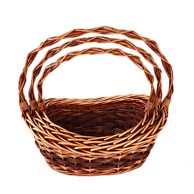 1ACustomize Wholesale Willow Gift Packing Handmade Woven Fruit Storage Christmas Natural Wicker Basket recycle wholesale reusable shandong qingdao linyi linshu