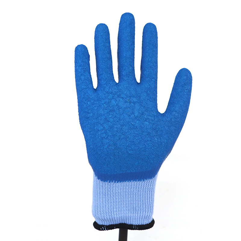Glove Latex-10g 5 Threads Polycotton Shell Latex Coated, Crinkle Finish Glove
