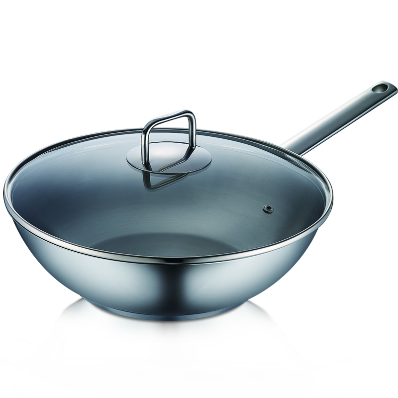 ASD SIMPLE 30cm STAINLESS STEEL STIRFRY PAN