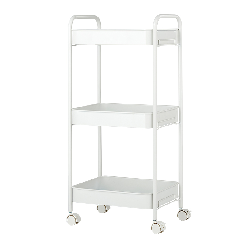 3-Tier Heavy Duty Metal Utility Rolling Storage Cart with Lockable Wheels
