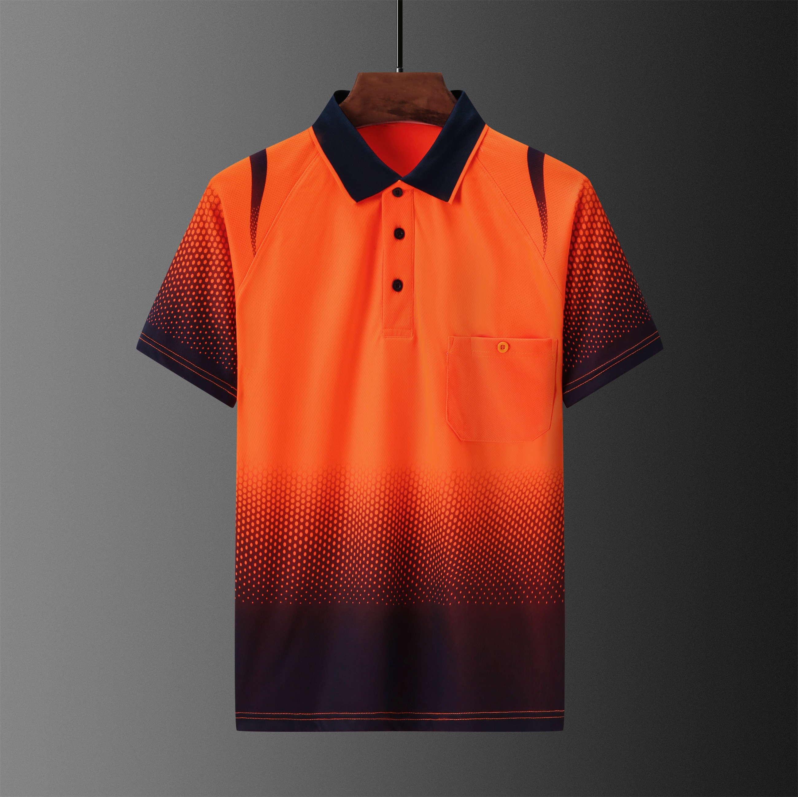 Men's short sleeve HIVIS polo shirt with sublimation printing