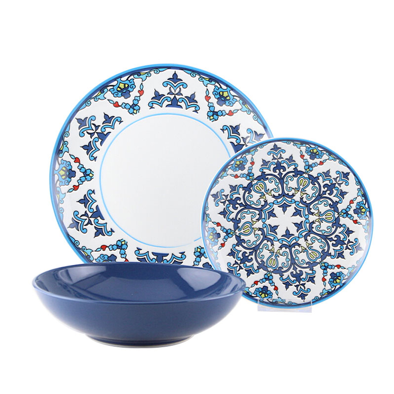 18pcs stoneware decal ceramic dinner set