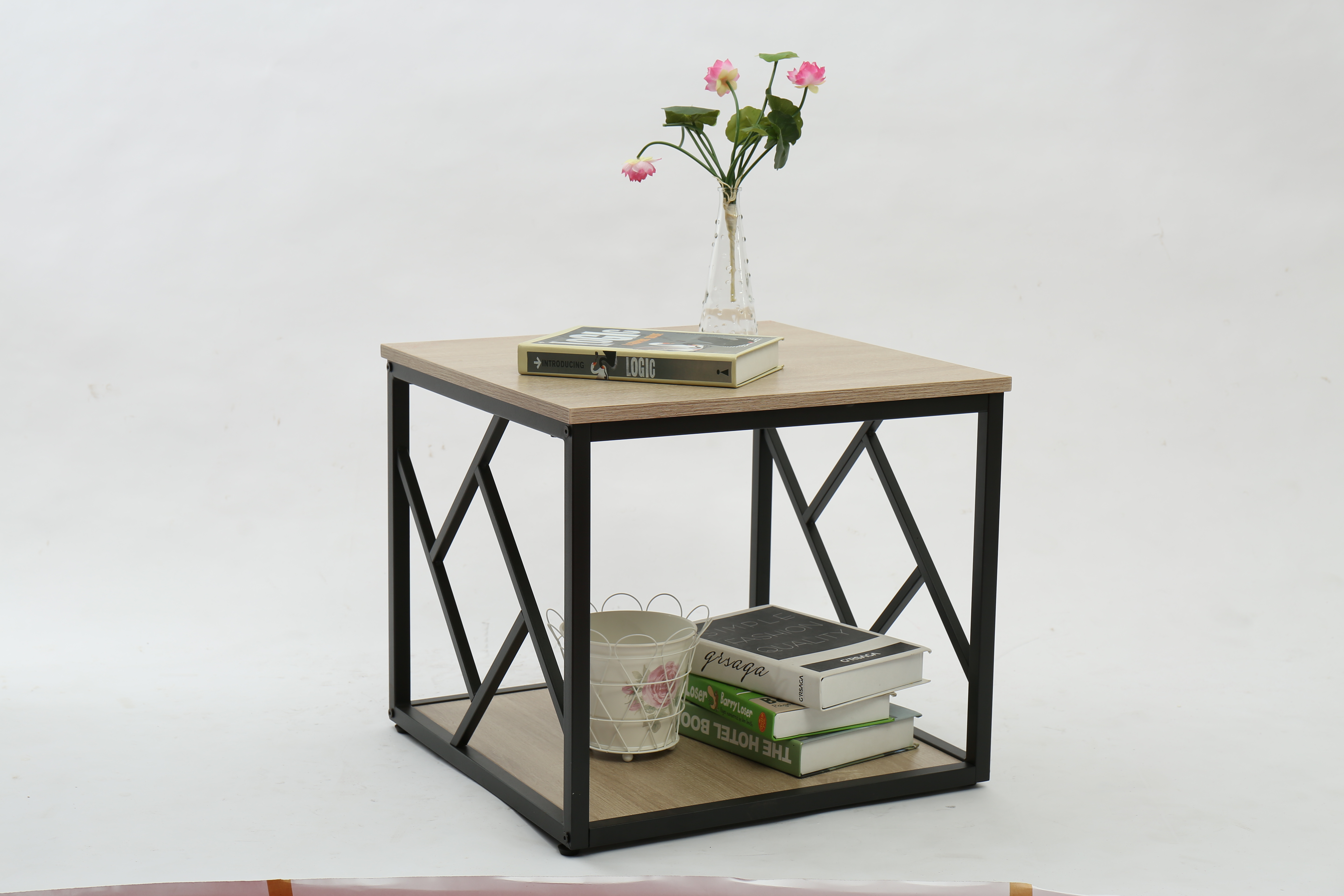 Side Table with Metal Frame
