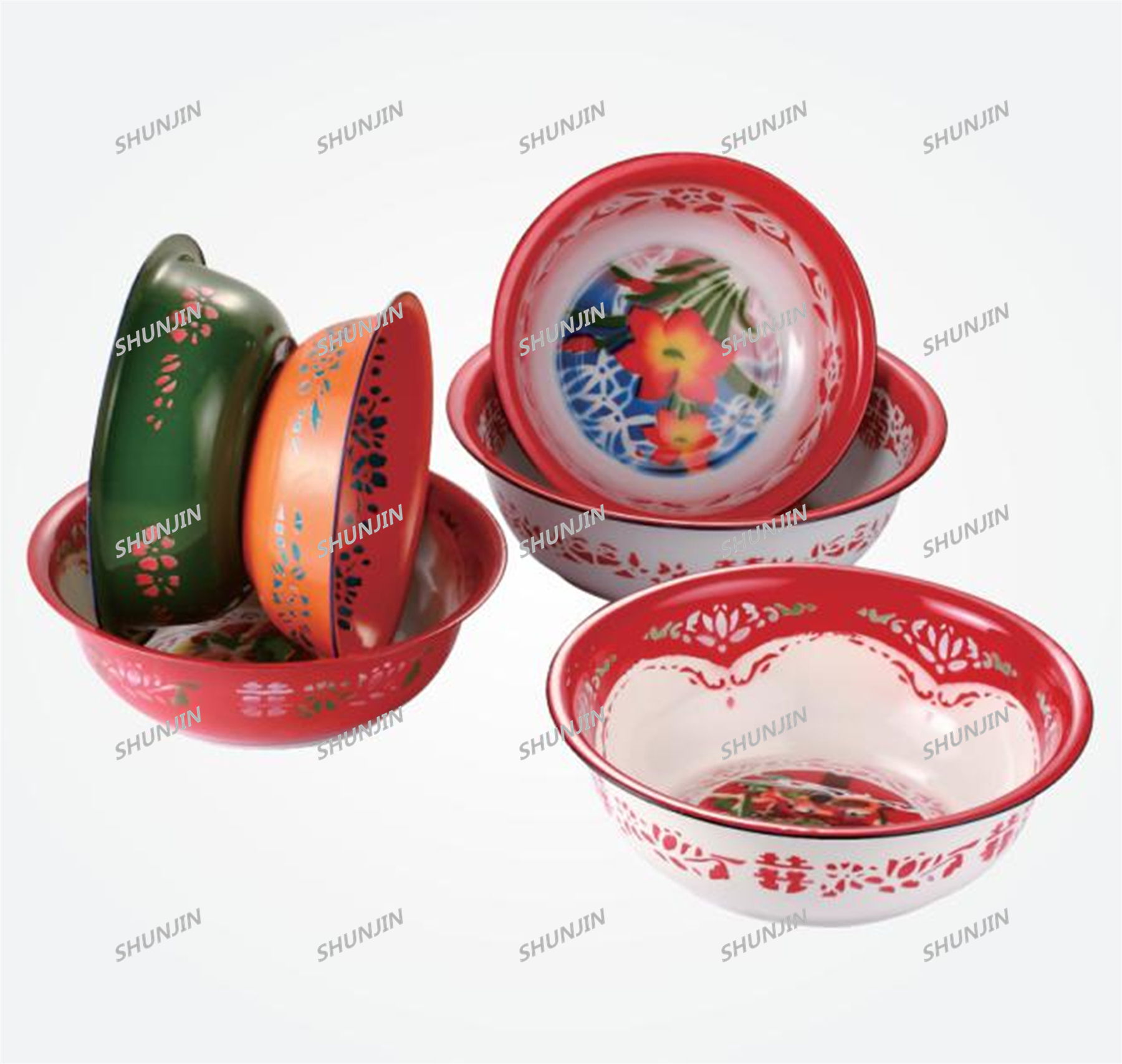 enamel TS basin deco & plain