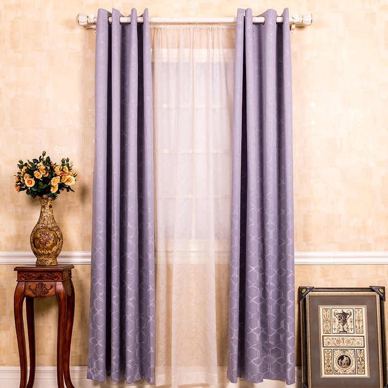 Jacquard composite grommet curtain with geometric figure