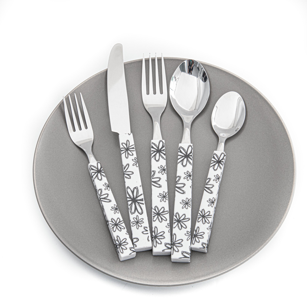 20pcs flower pattern stainless steel cutlery set