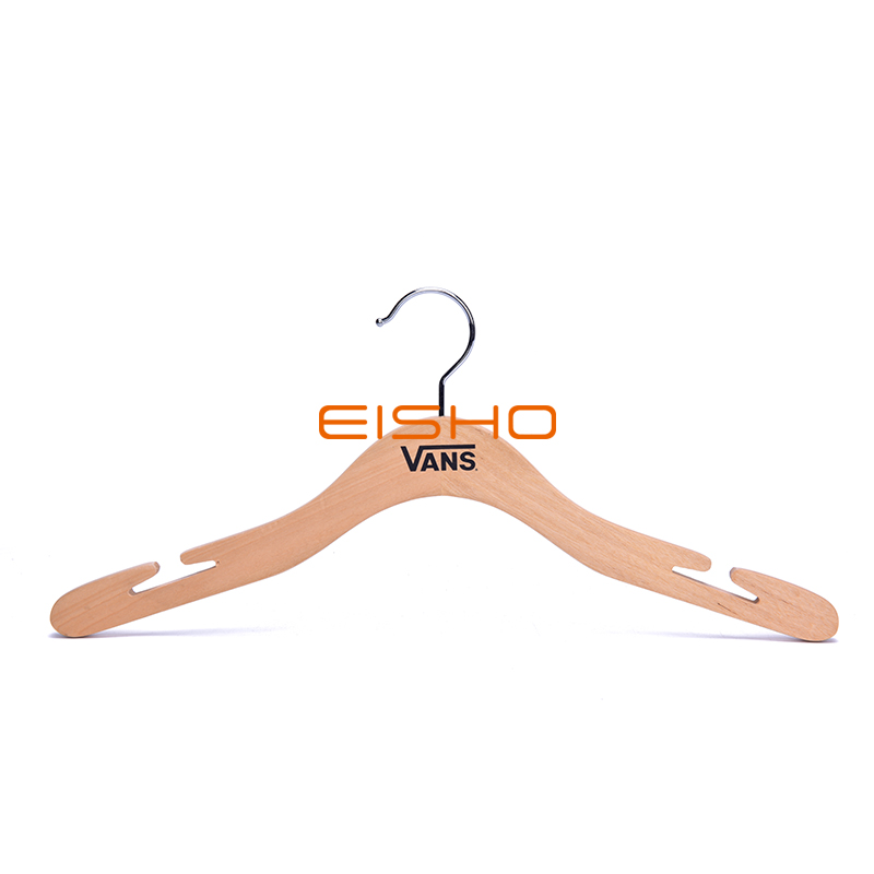 Eisho Display | Luxury Fashion Sports Brand Birch Wood Hangers with T-shape Notches