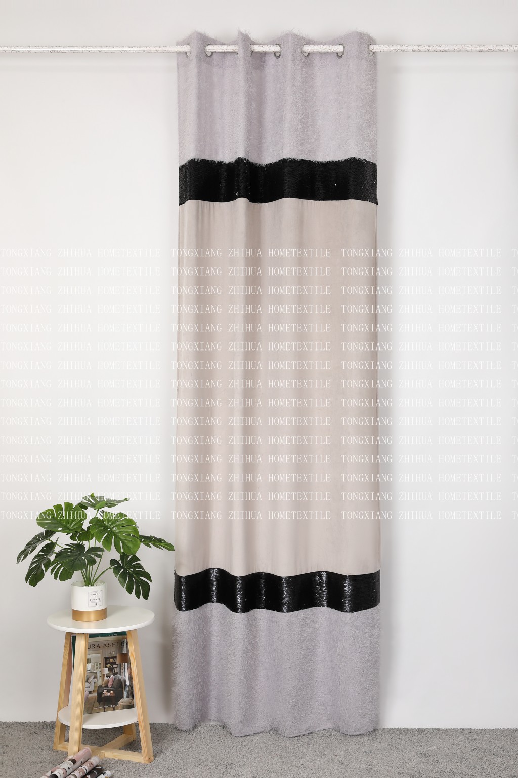 Velvet sequin embroidery curtain
