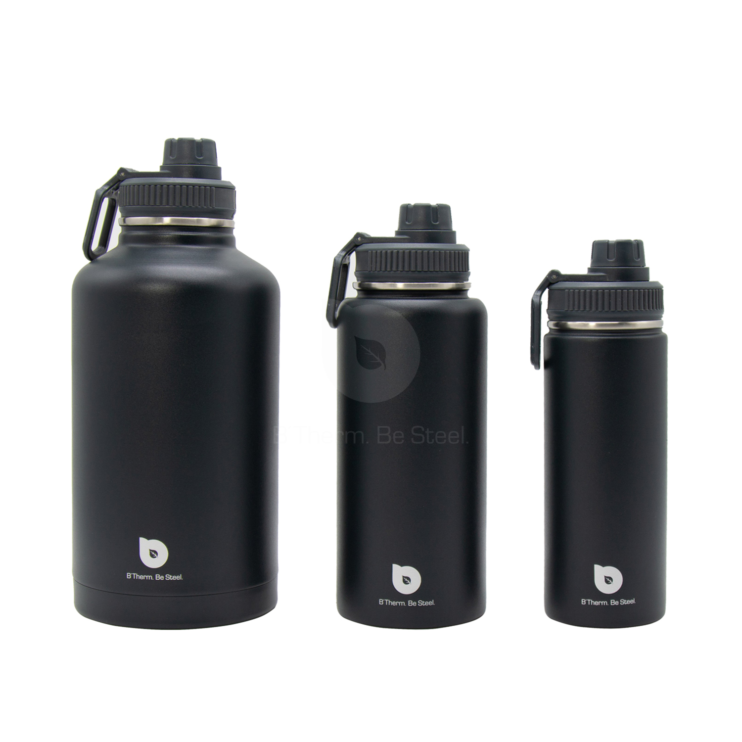 Stainless Steel Vacuum Insulated Sport Water Bottle 17 oz 32 oz 64 oz Grey