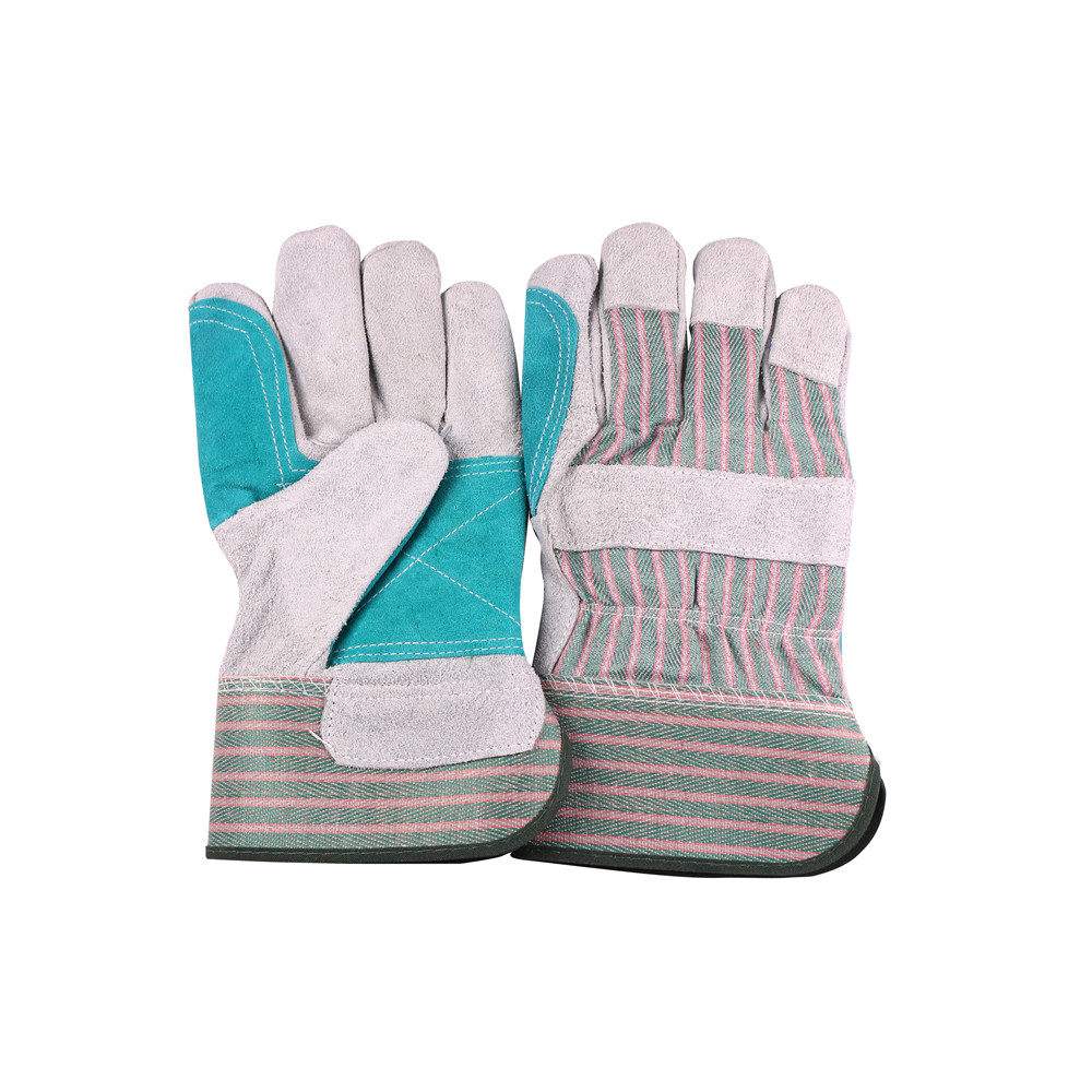 10.5‘’cow split leather double palm gloves